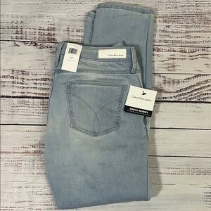 Calvin Klein Women’s W12 Ankle Skinny Jeans in a faded sky blue wash